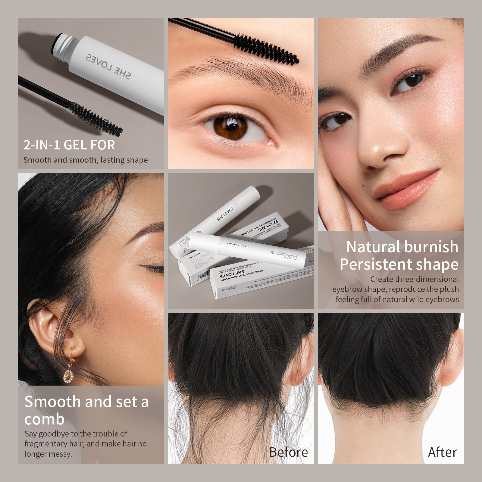 Eyebrow Hair Styling Stick brows & hair styling Silicone-free Alcohol Quick-Dry Long-Lasting Setting - 图片 17