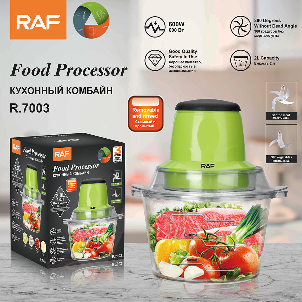 RAF EU Standard Meat Grinder Household Electric Blender Meat Mincer Small High-Power Food Processor Glass Jar - 图片 13