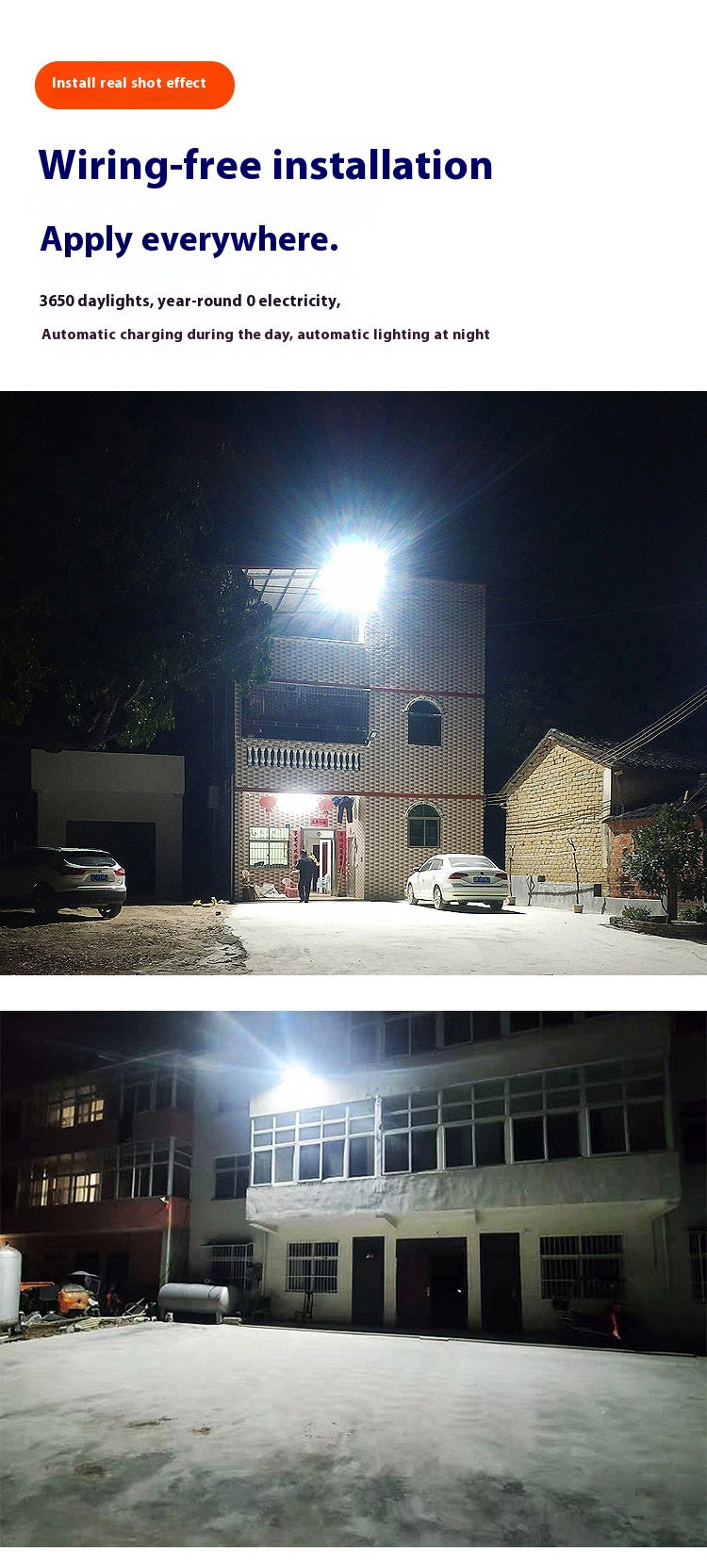 Super Bright New Rural Household LED Street Light Indoor/Outdoor IP65 Flood Light Waterproof Iron ABS for Roads Solar Panels - 图片 21