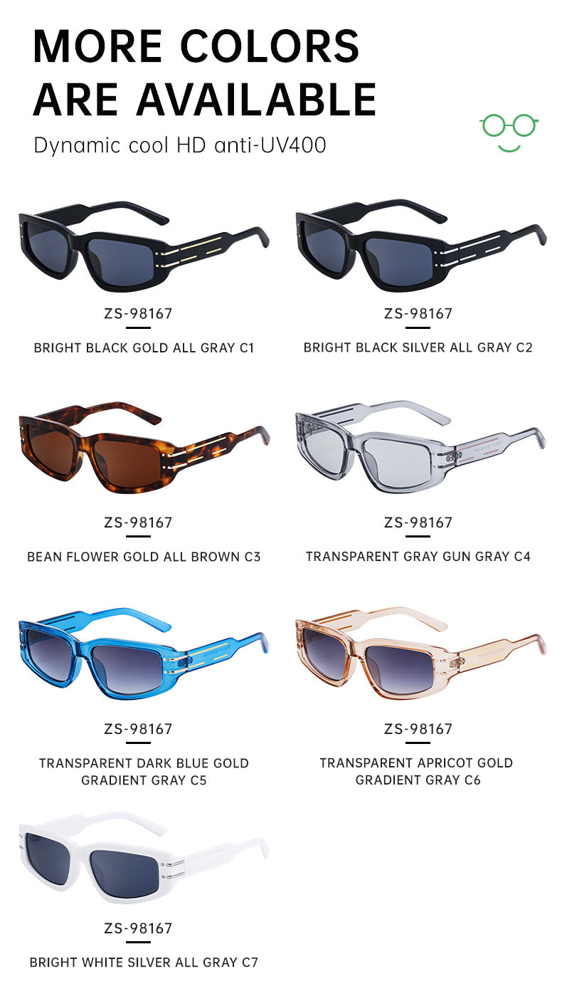 Fashion Square Frame Sunglasses for Women, Sun Protection, High-End European and American Style Small Frame Glasses Wholesale sunglasses Sunglasses - 图片 23