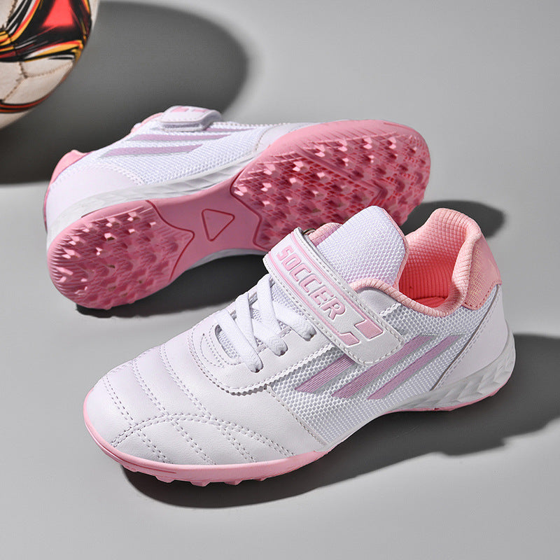 New football shoes for men and women with Velcro for children TF Broken Nail Style Youth Student Grassland Flat Training Shoes - 图片 7