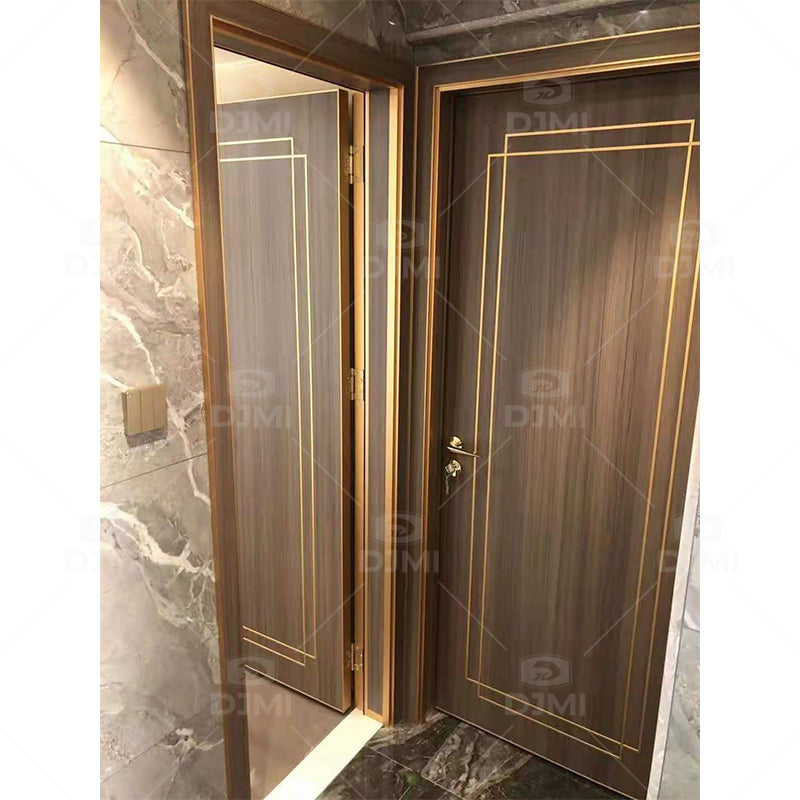 Custom Aluminum Wood Door Interior Wooden Door Apartment Room Plywood Door - 图片 3
