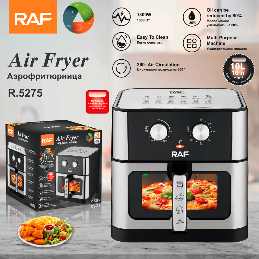 RAF European Standard Household Oil-Free Large Capacity Air Fryer Multi-Functional Smart Oven French Fry Fryer10L