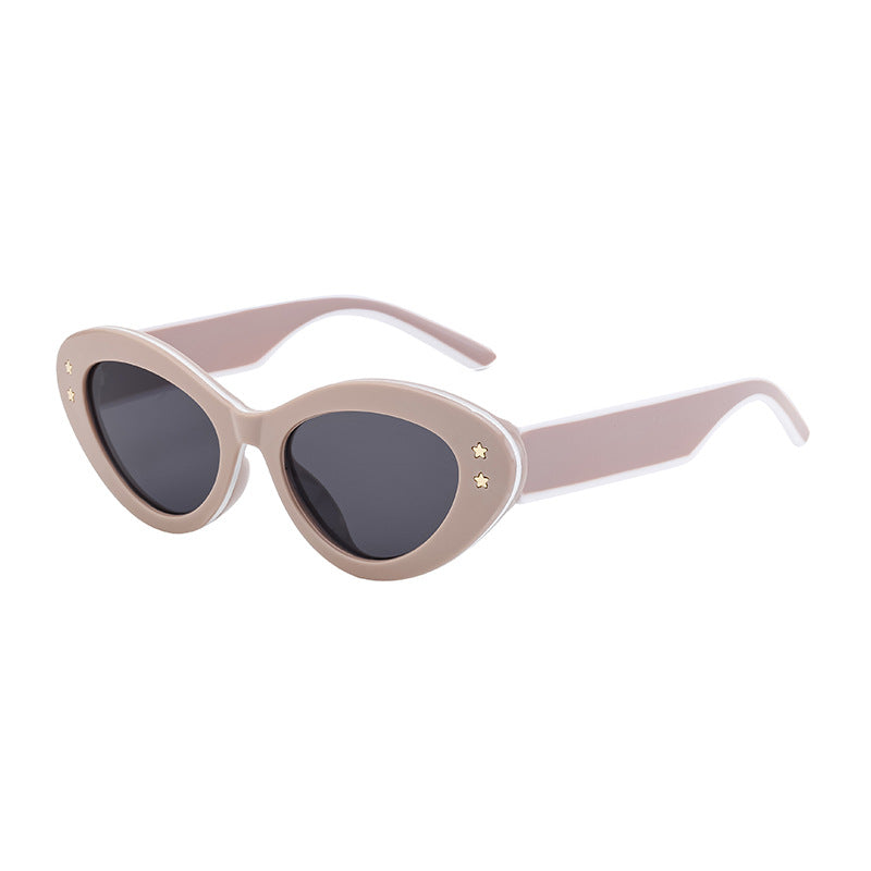 New Wide Mirror Leg Cat Eye Sunglasses for Women, European and American Fashion, High-End Feel Sunglasses sunglasses - 图片 5