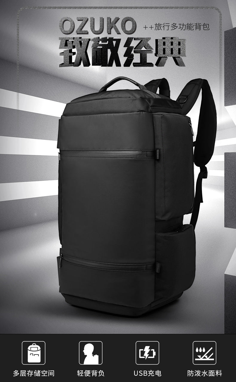 OZUKO Backpack Men's Water-Repellent Large Capacity Multi-Compartment Travel Laptop Bag Outdoor Sports Bag - 图片 7