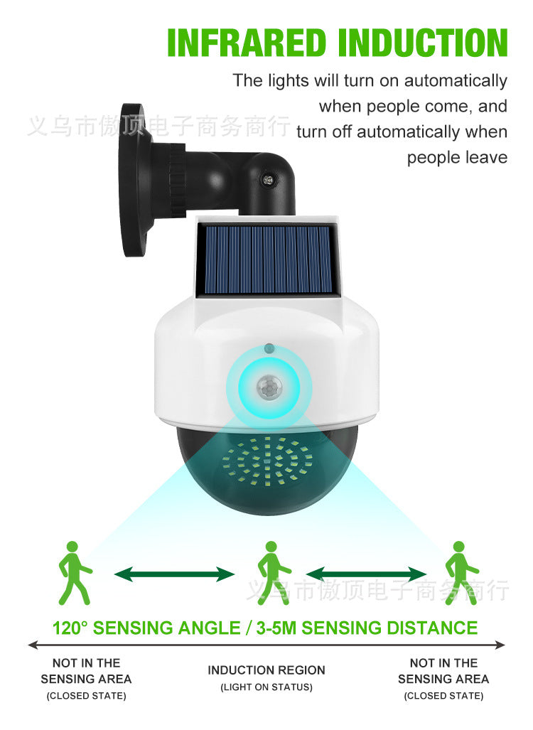 Simulated Surveillance Light Solar Garden Light Fake Camera Street Light Human Body Sensor Wall Light Split-Type Garden Light - 图片 13