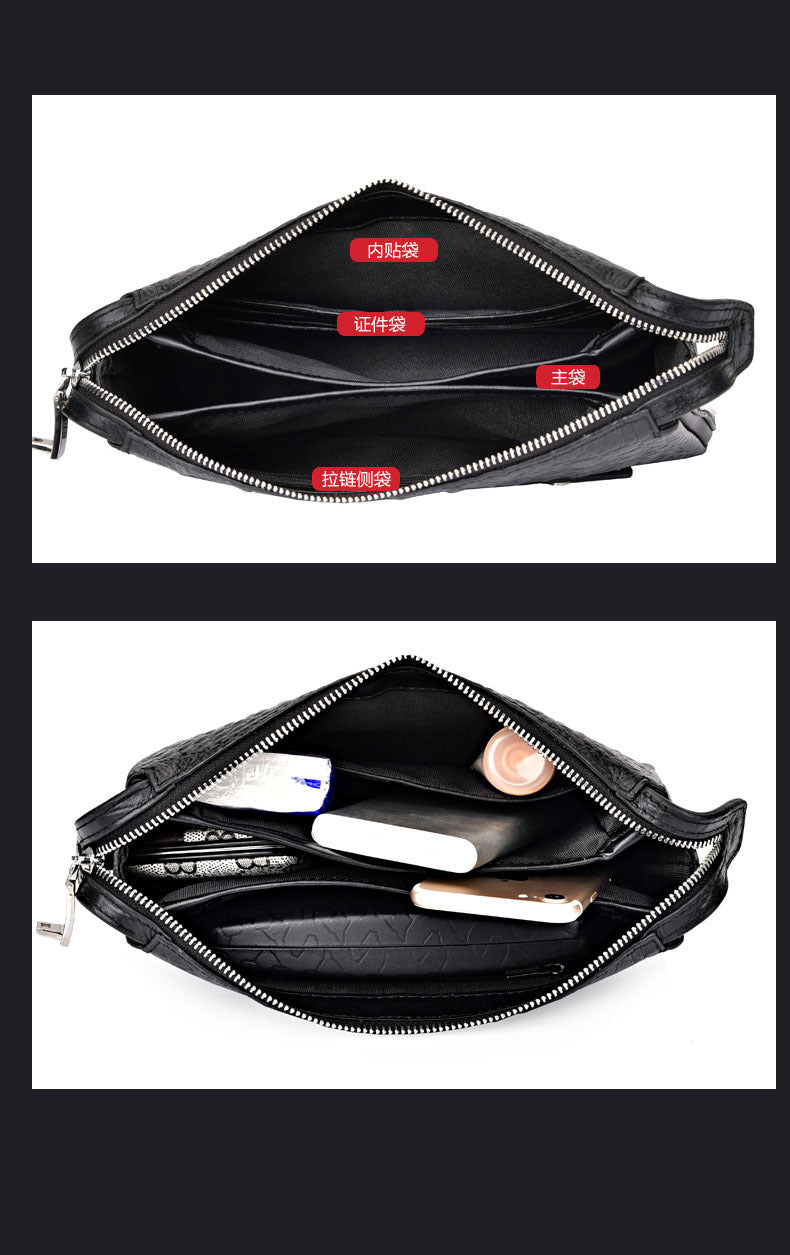 Wholesale New Men's Clutch Genuine Leather Men's Crocodile Pattern Clutch Men's Simple Anti-theft - 图片 11