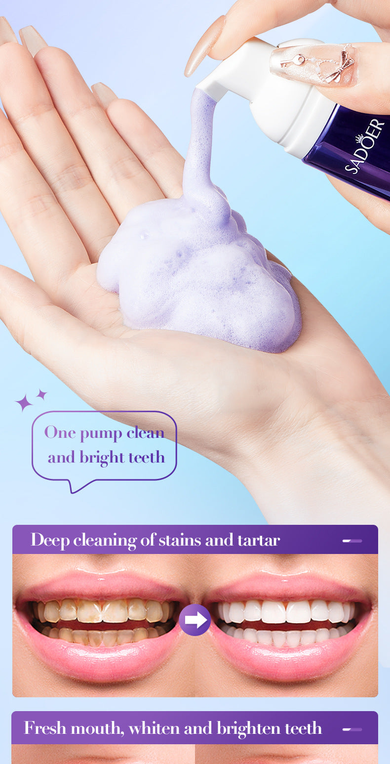 V34Whitening Foam Toothpaste SADOER Clean Teeth Clean Mousse Cross-Border Foreign Trade Wholesale - 图片 16