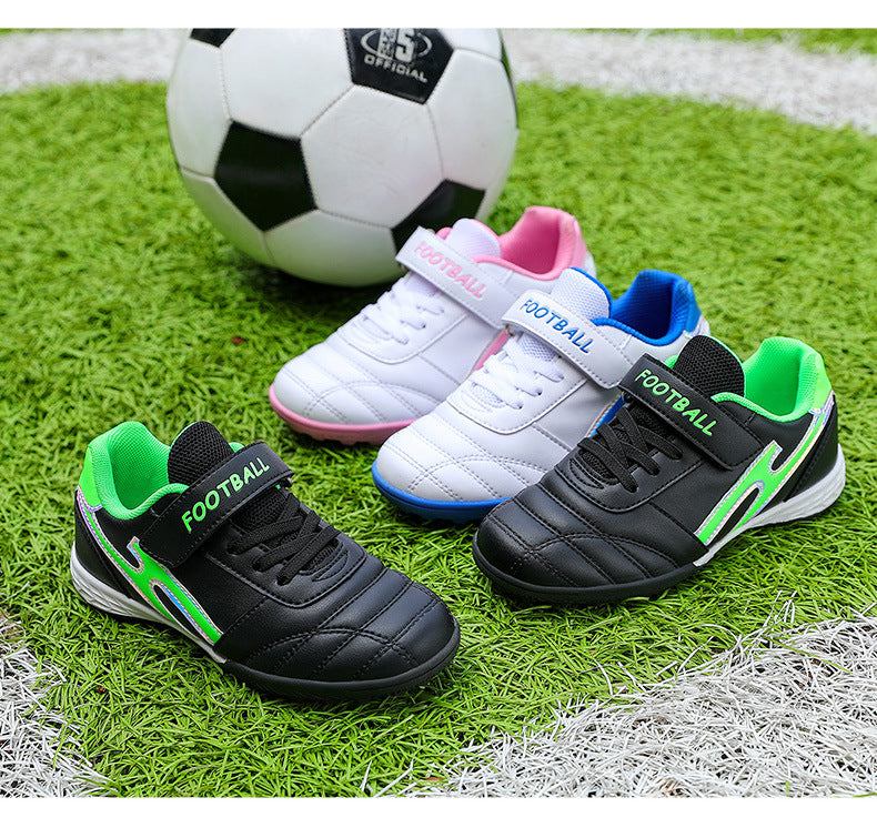 New football shoes for men and women with Velcro for children TF Broken Nail Style Youth Student Grassland Flat Training Shoes - 图片 39