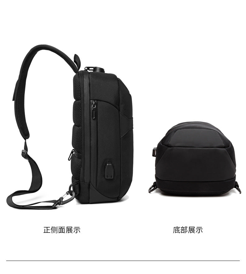 OZUKO Anti-theft Men's Chest Bag Waterproof Oxford Cloth Single Shoulder Crossbody Bag Chest Portable Multifunctional Trendy Bag - 图片 4