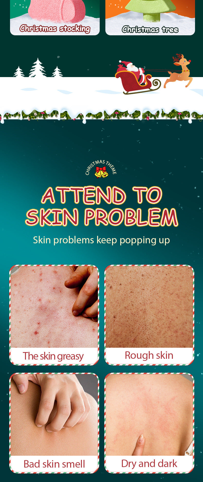 Cross-Border Christmas Stocking Bath Bombs SADOER Deep Cleansing Body Bath Bath Salts Export Manufacturer Wholesale - 图片 8