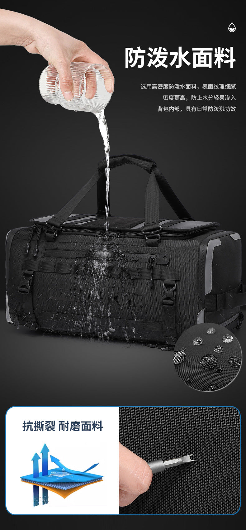 Short Trip Bag Men's Dry Wet Separation Handheld Travel Multifunctional Sports Backpack Can Be Carried or Slung Waterproof Bag - 图片 14