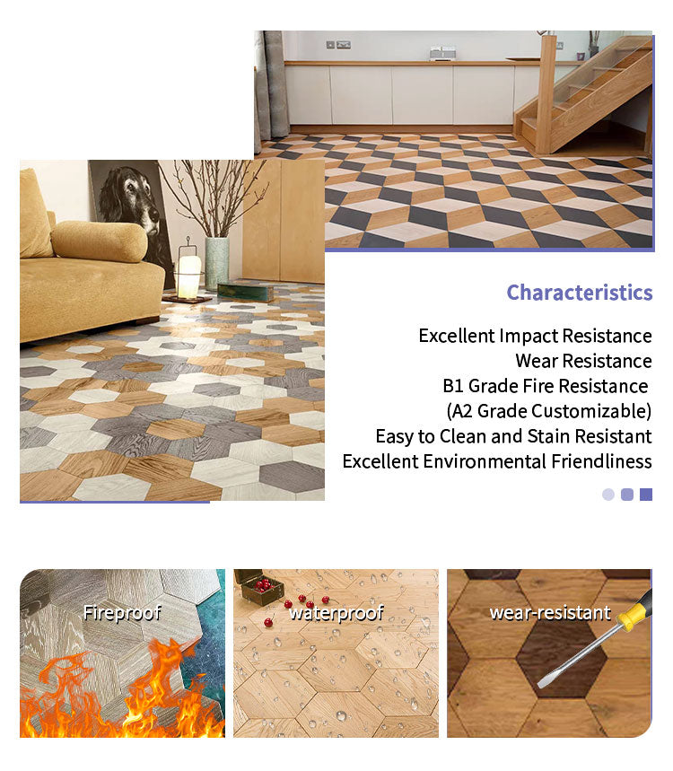 Premium 14mm Multilayer Hexagon Oak Flooring | Decorative Engineered Oak Parquet Custom Finish Options for Outdoor Use - 图片 13