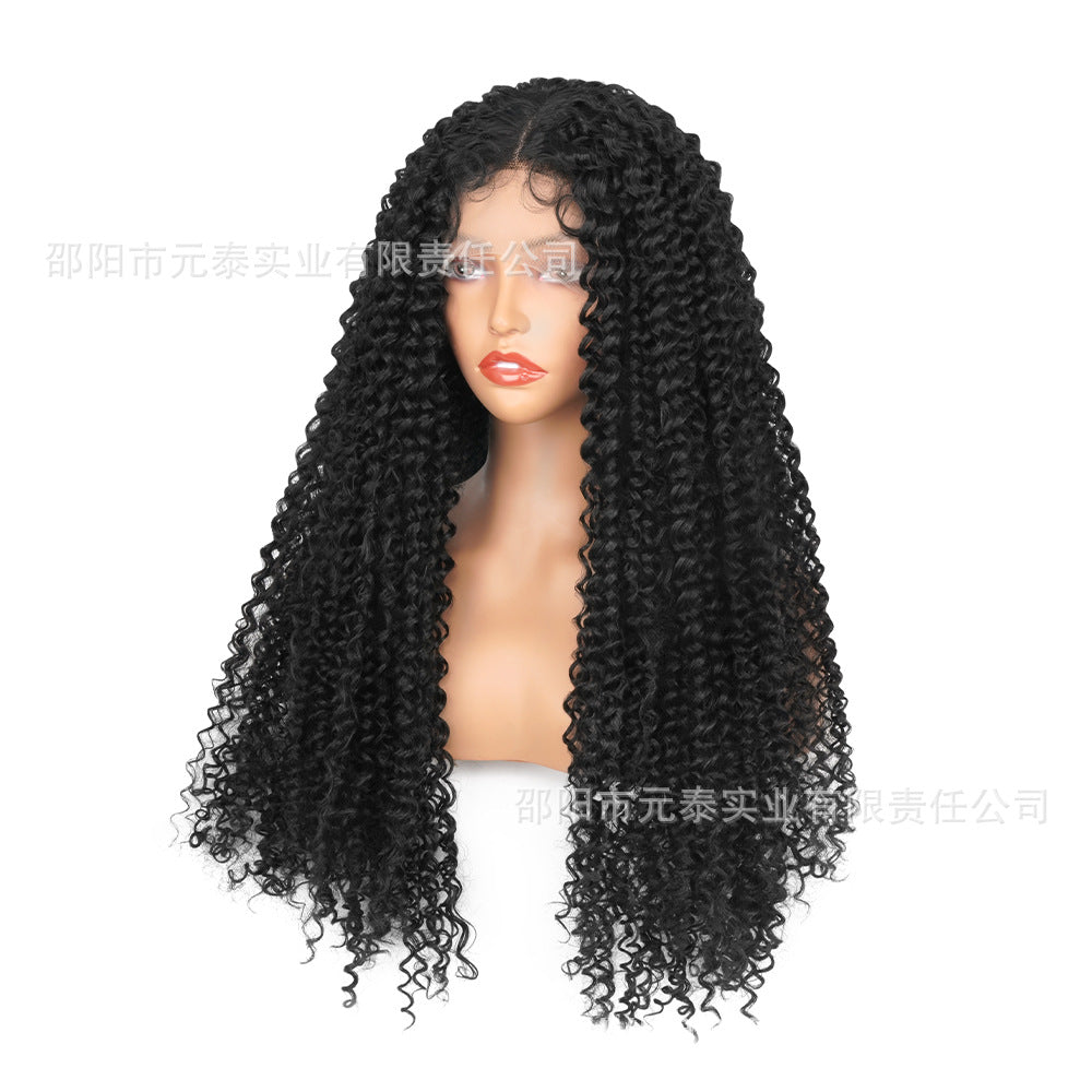 13X4X1Small Front Lace Wig African Small Curly Hair Synthetic Wig Corn Silk Curly Wig Cross-Border Hot Sale - 图片 8