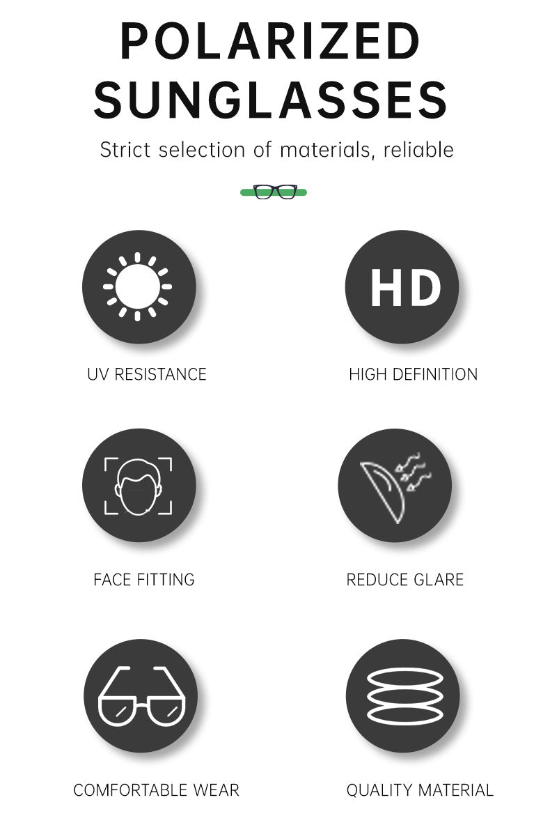 European and American New Retro Polarized Eyebrow Frame Sunglasses Men's Square Frame Sunglasses Men's Glasses Wholesale sunglasses - 图片 12