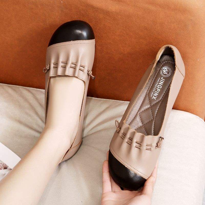 Soft Bottom2025New Spring and Summer Women's Casual Leather Shoes Flat Bottom Middle-aged and Elderly ladieswear Shoes Non-slip Women's Shoes - 图片 4