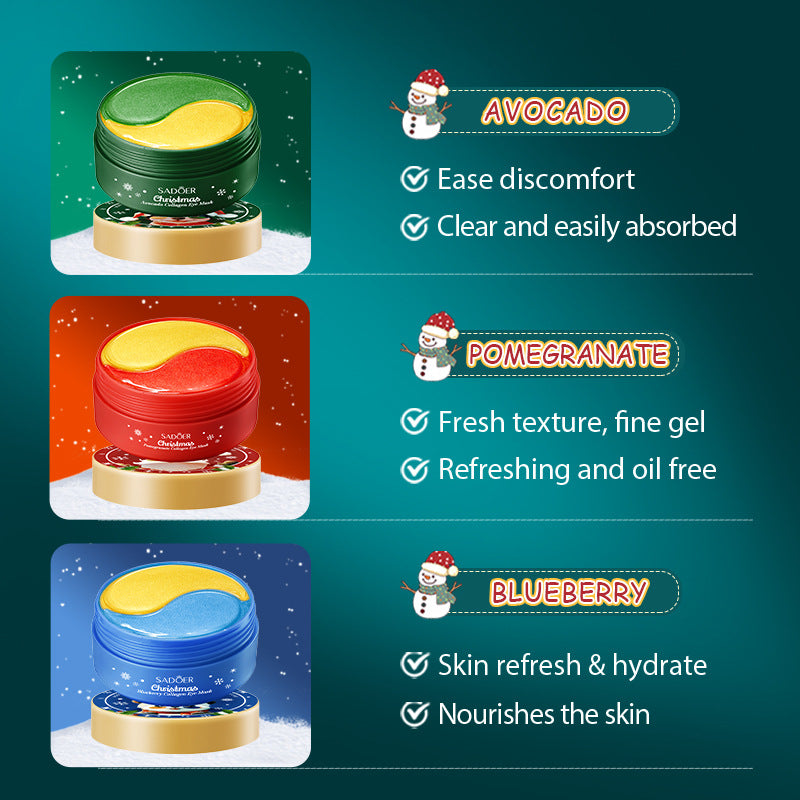Christmas Blueberry Collagen Eye Mask SADOER Moisturizing Eye Mask Cross-Border Wholesale - 图片 4
