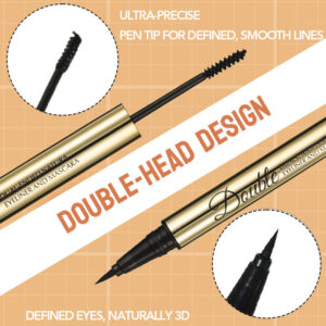 European Beauty Double-ended Natural Eyeliner+Curling Mascara Cream Two-in-One Quick-Drying Waterproof Non-Smudging