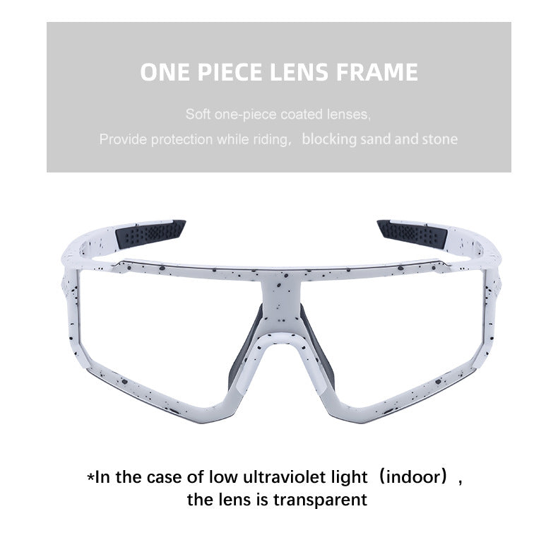 European and American One-piece Photochromic Sunglasses Women Outdoor Cycling Sports Windproof Sunglasses Men Wholesale shades - 图片 15