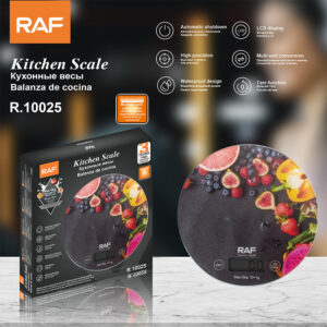 RA  Stainless Steel LCD Display Multi-unit Conversion Tare Function Waterproof Kitchen Scale Electronic Scale Limit5kg