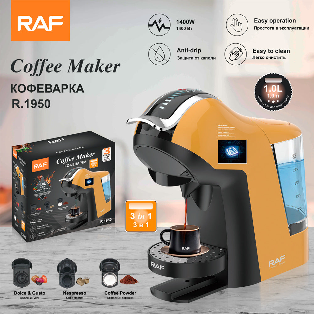 RAF European Standard Bar Coffee Machine Small Portable Anti-Drip Simple Italian Capsule Coffee Machine R1950