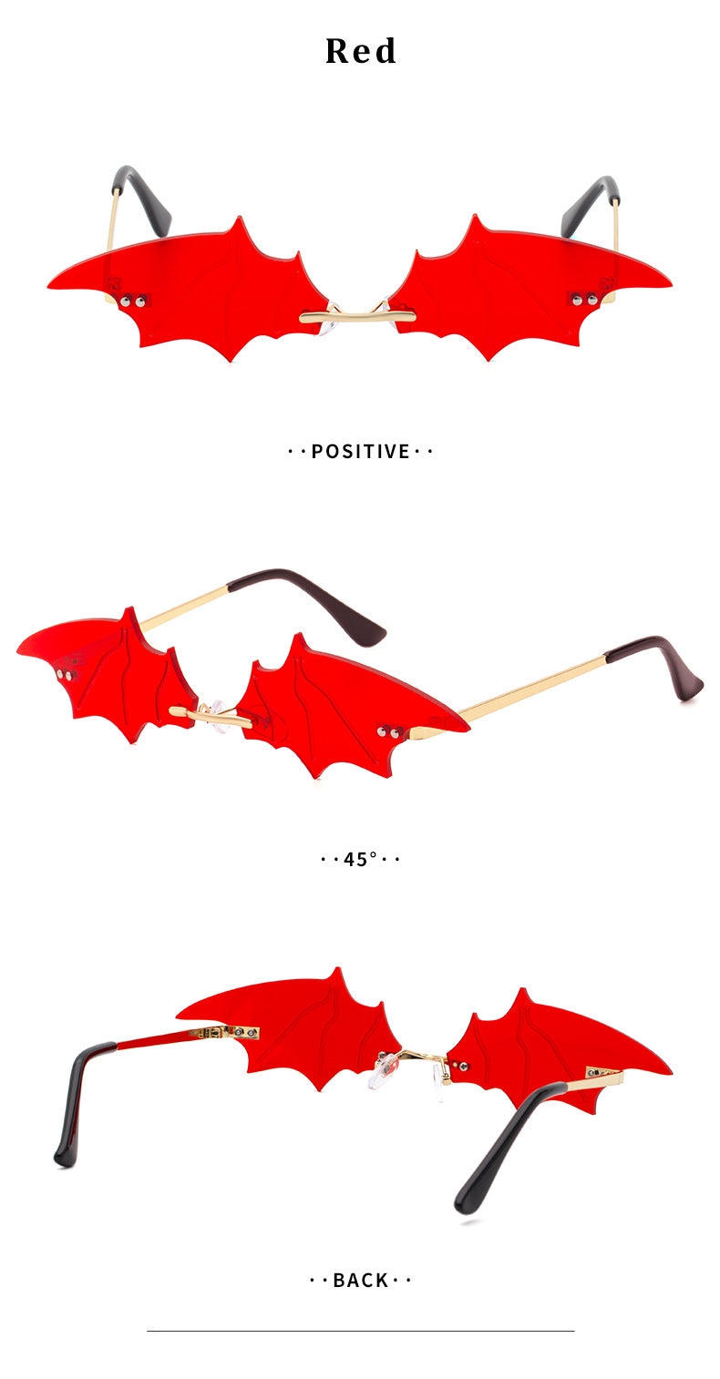 Bat Sunglasses for Women, Quirky Party Trendy Street Style Sunglasses, Small Frame European and American Fashion Irregular Glasses sunglasses - 图片 17