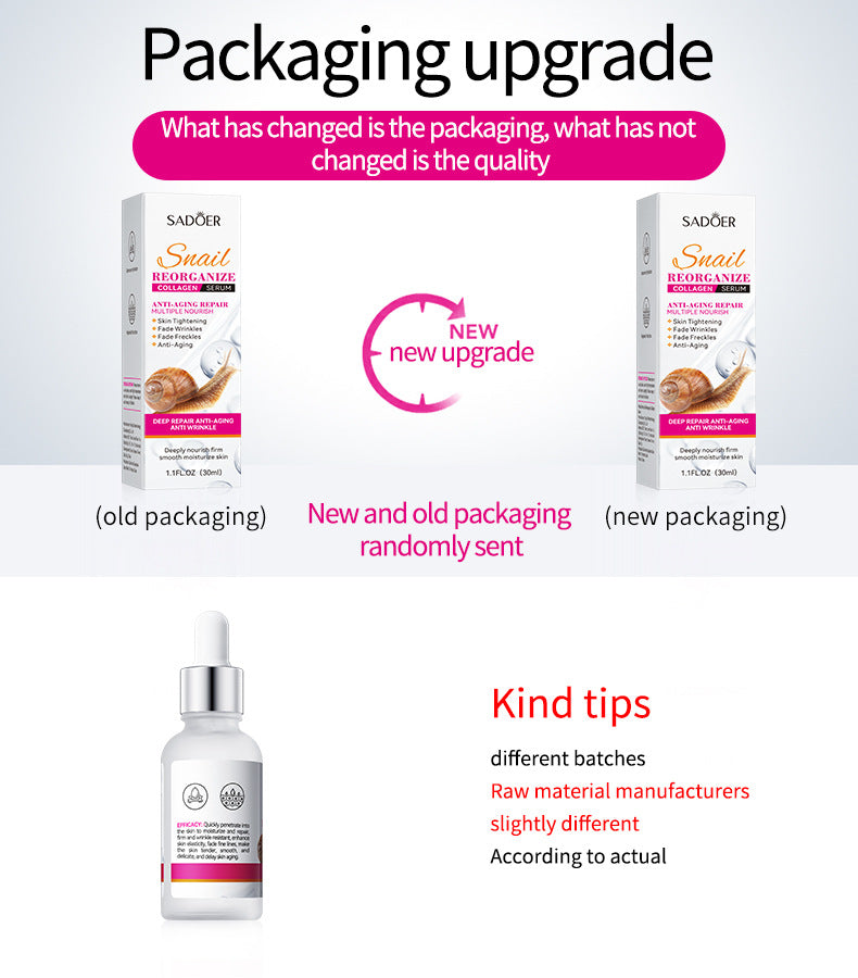 Snail Essence SADOER Collagen Delicate Moisturizing Hydrating Nourishing Cross-Border Wholesale - 图片 6
