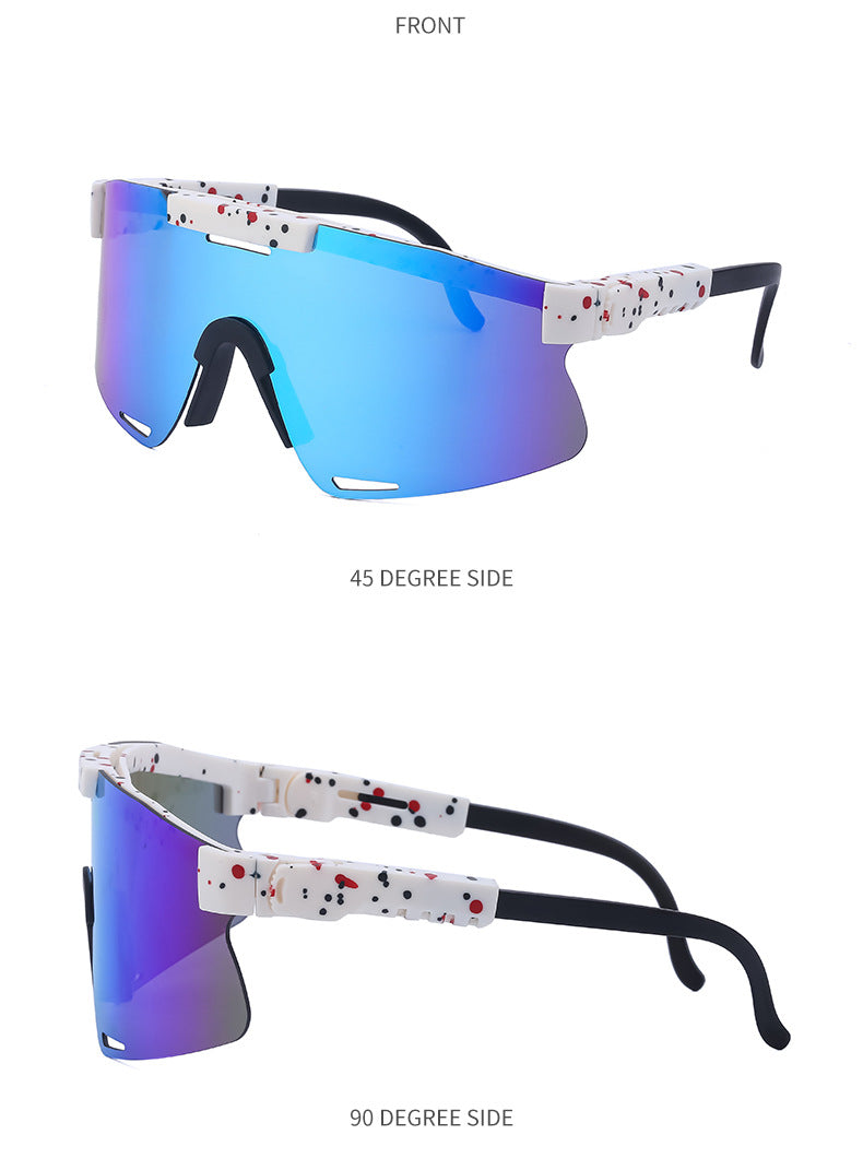 New European and American Style Colorful Outdoor Cycling Windproof Sunglasses for Men and Women Integrated Sports Sun Protection Sunglasses - 图片 20