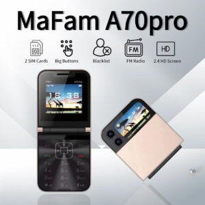 A70pro Flip Phone Mini Feature Phone Foldable Phone with Buttons2G Foreign Language Multi-Language