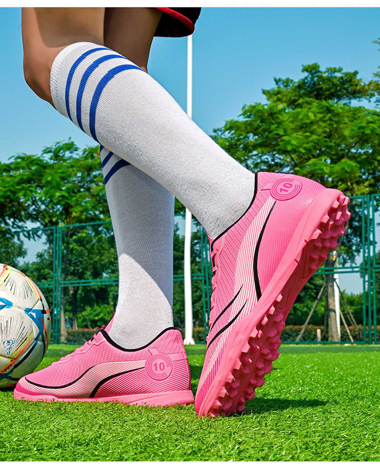 New professional football shoes for men and women teenagers TF Broken Nail AG Long Spike Lightweight Wear-Resistant Competition Training Shoes - 图片 21