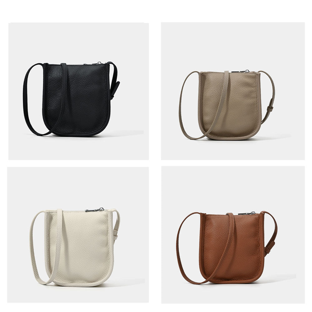 Genuine Leather Phone Bag Niche Fashion Small Bag for Women High-end Casual Simple Versatile Portable Shoulder Crossbody Bag - 图片 8