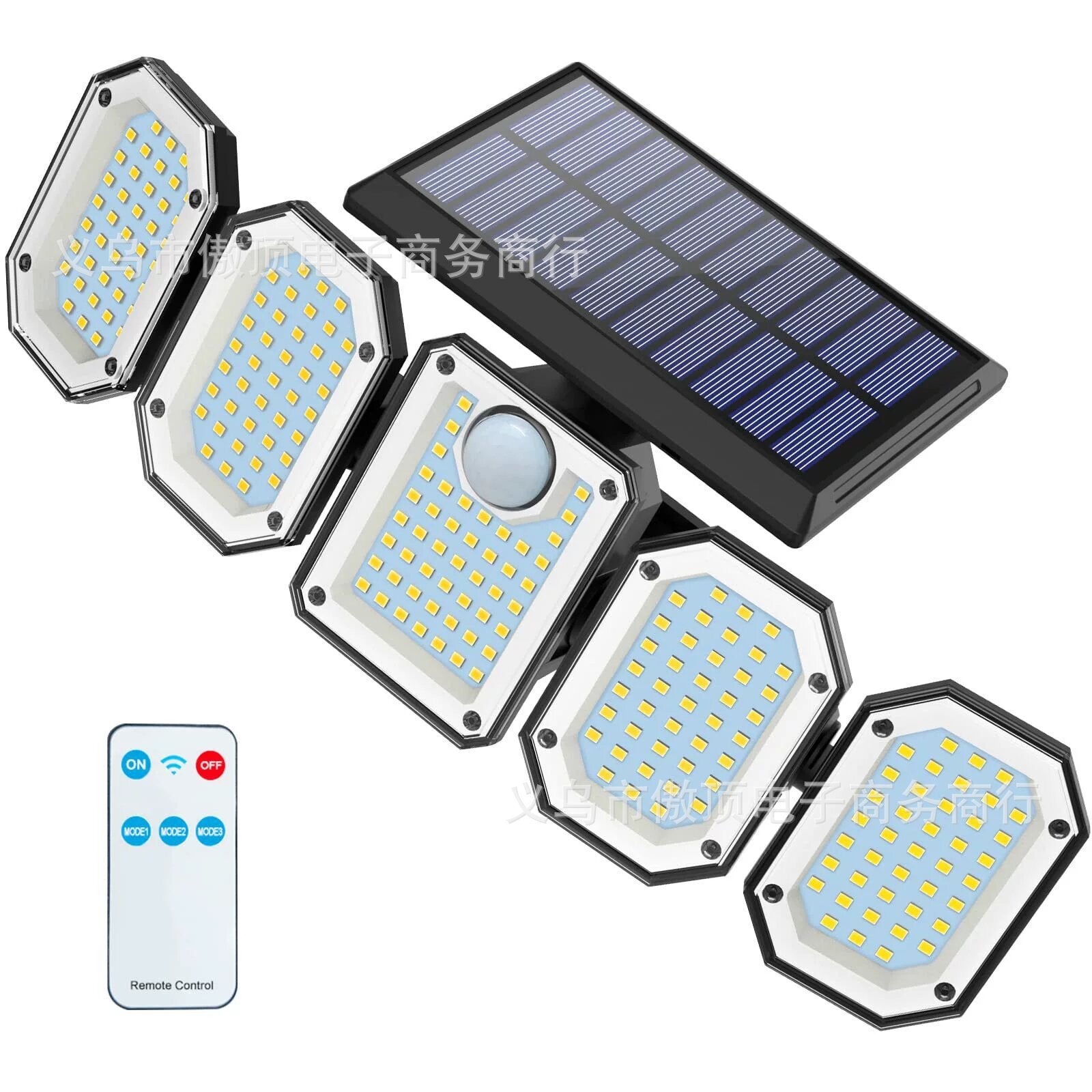 Solar Wall Light Four-Head Upgraded Dual-Sensor Rotating Outdoor Street Light Human-Sensor Garden Light - 图片 6