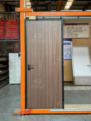 Factory Wholesale Aluminum Wood Ecological Doors for Houses Interior Modern Design Black Steel Frame Interior Wooden Door - 图片 8