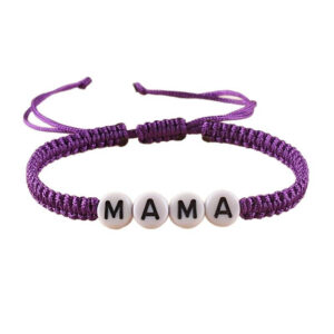 Mother's Day Birthday Gift Bracelet for Women, Stretchable Adjustable Handmade Woven Bracelet MAMA Letter Braided Bracelet
