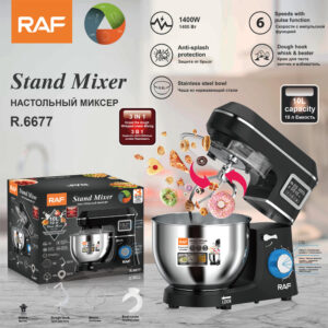 RAF European Standard Stainless Steel Bowl High-Power Dough Mixer Household Multi-Functional Chef Machine Dough Blender R.6677