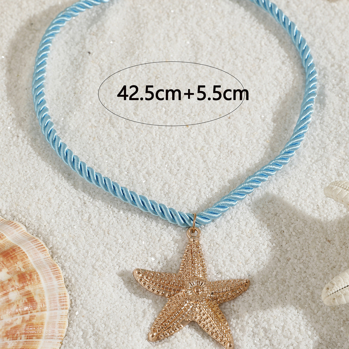 European and American Metal Ocean Style Starfish Pendant Necklace Jewelry Personality Exaggerated Star Beach Vacation Necklace for Women - 图片 36