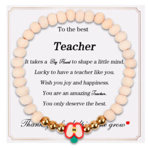 Teacher's Day Heartwarming Bracelet Niche High-end Gift teacher Card Bead Apple Thank You Teacher Bracelet