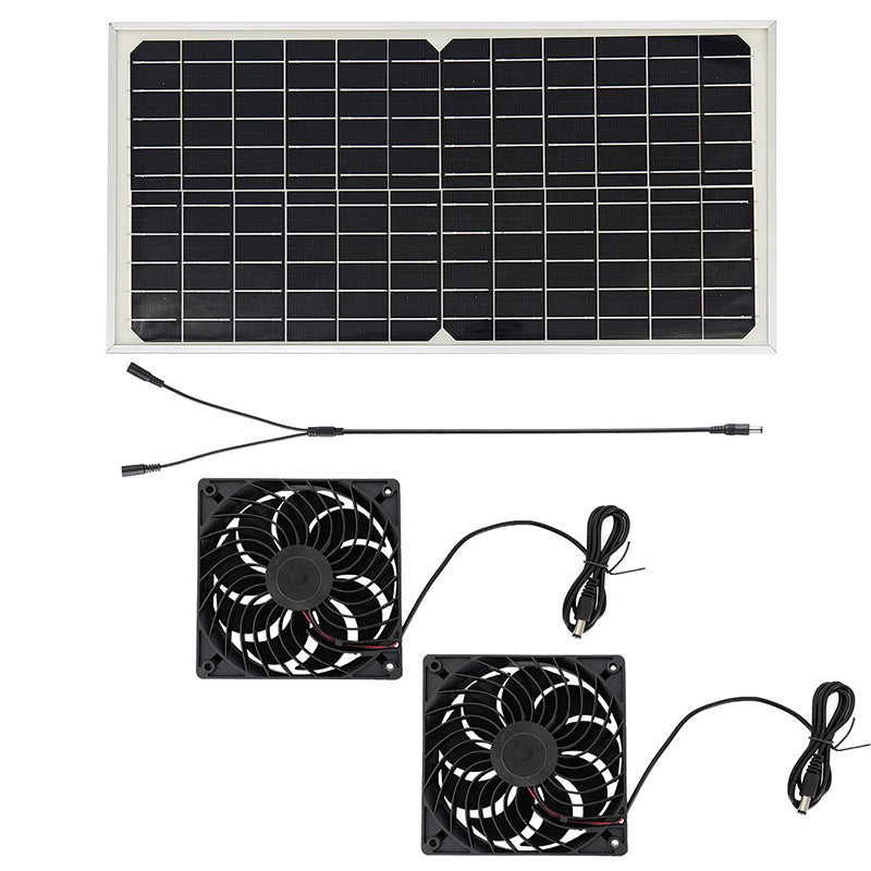 Factory Direct Solar Panel with Dual Fan Pet House Silent Solar Photovoltaic Panel Exhaust Fan Ventilation Cooling - 图片 25