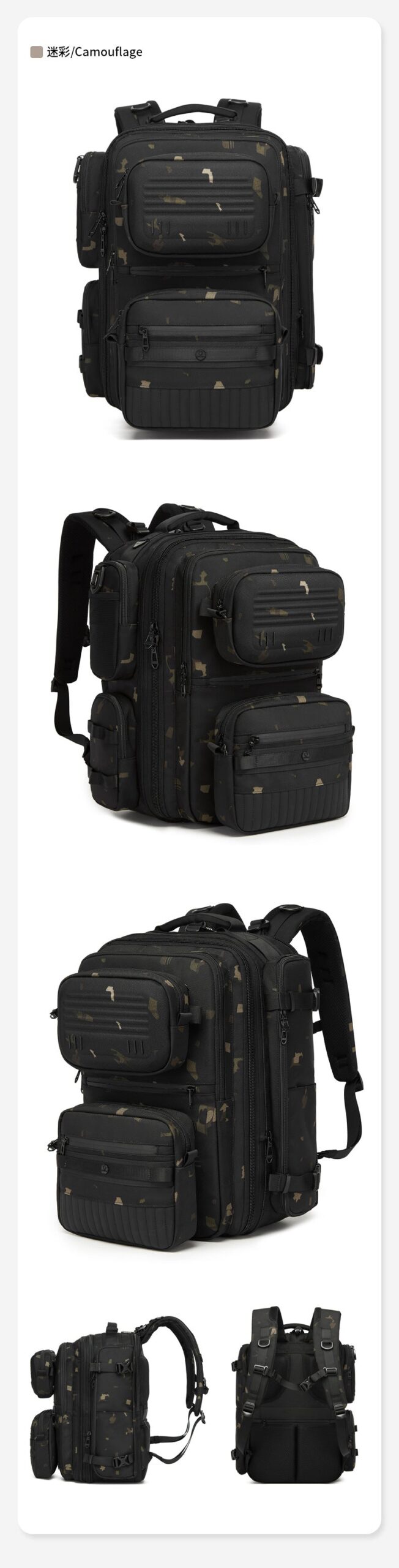 OZUKO Multifunctional Backpack Men's Large Capacity Backpack 3-in-1 detachable outdoor sports travel bag - 图片 27