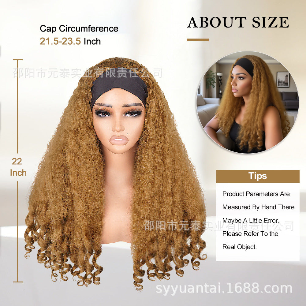 Africa Afro YAKI curly Ribbon Hair Band Curly Hair Chemical Fiber Wig headband wigs - 图片 23