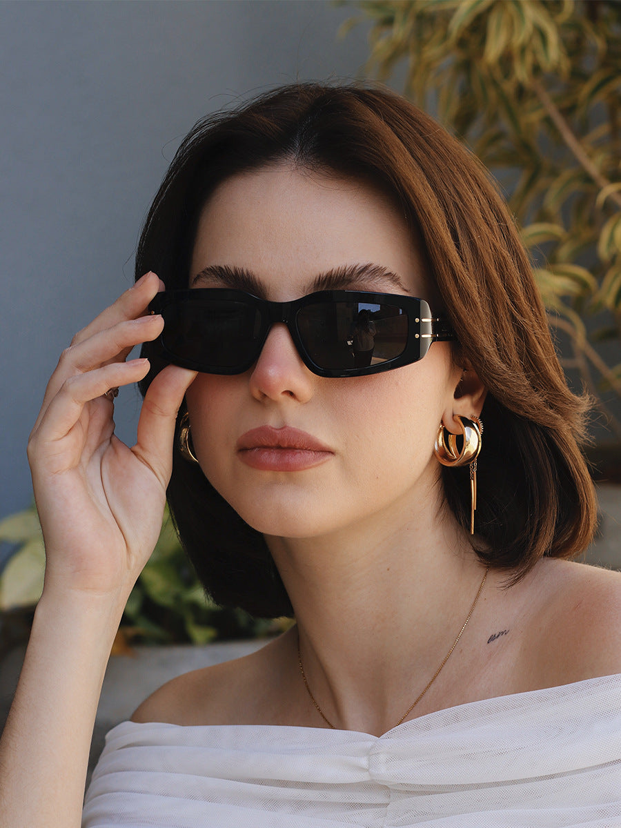 Fashion Square Frame Sunglasses for Women, Sun Protection, High-End European and American Style Small Frame Glasses Wholesale sunglasses Sunglasses - 图片 12