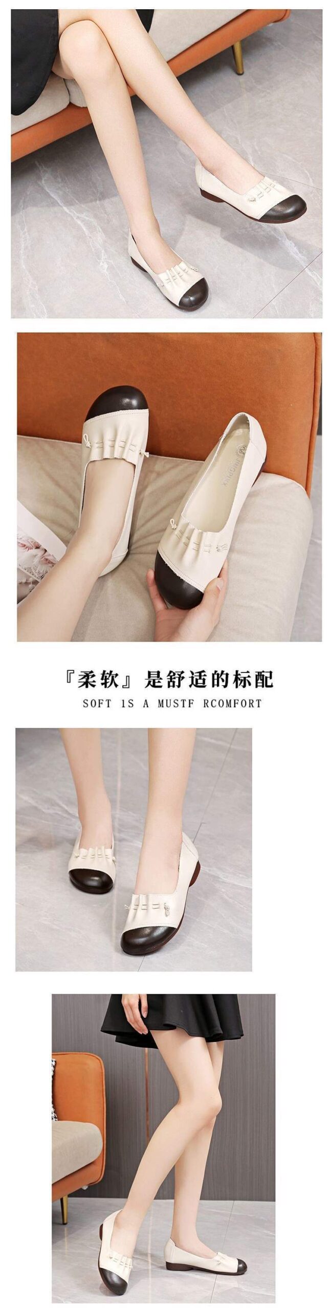 Soft Bottom2025New Spring and Summer Women's Casual Leather Shoes Flat Bottom Middle-aged and Elderly ladieswear Shoes Non-slip Women's Shoes - 图片 12