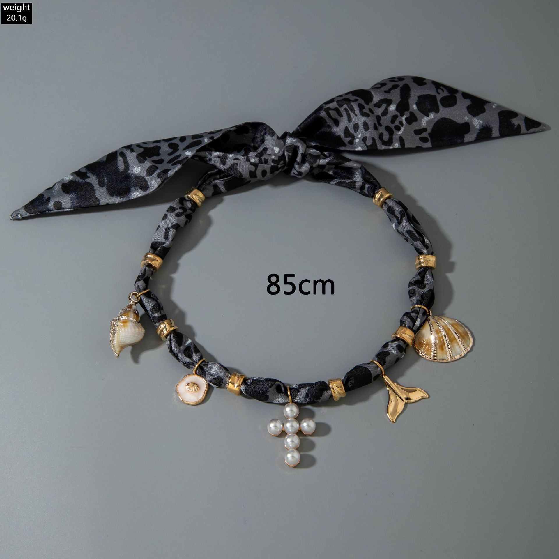European and American Style Ocean-themed Cross Conch Starfish Pendant Leopard Print Exaggerated Necklace Collarbone Chain Jewelry - 图片 70