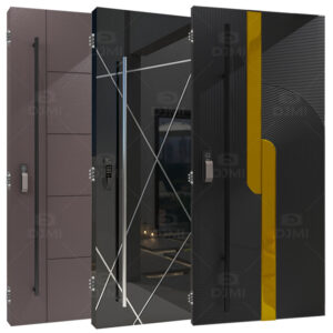 European Luxury Design Exterior Door for House Front Metal Pivot Door Smart Locks for Front Entry Doors