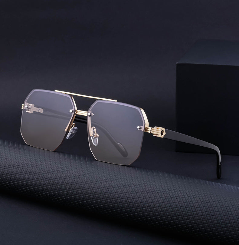 2025New style sunglasses with a high-end feel, European and American half-frame glasses, fashionable sunglasses for women with UV protection sunglasses - 图片 12