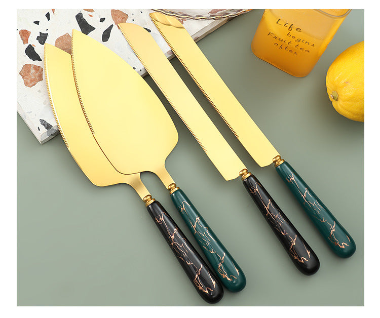Ceramic Handle Stainless Steel Knife and Spatula Gift Set Creative Baking Tools Cheese Knife Butter Knife Cake Spatula Pizza Spatula - 图片 30