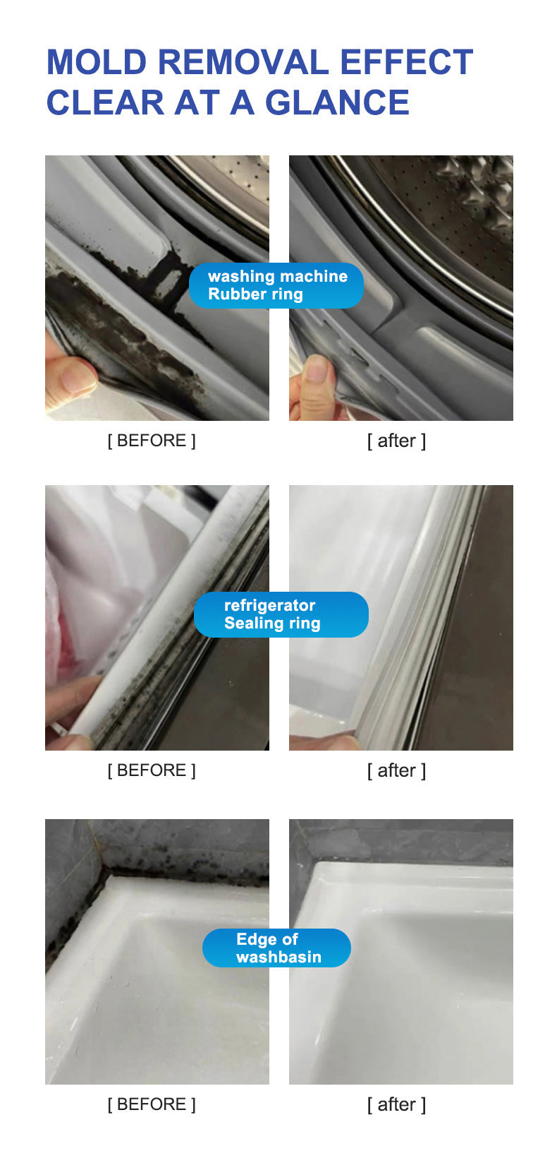 Ant-mold agent Wall Tile Sink Mold Removal Gel Washing Machine Refrigerator Seal Mold Removal Gel Antibacterial - 图片 9