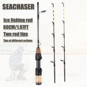 One-piece Double-tip Ice Fishing Winter Fishing Rod Shrimp Rod Spinning Reel Fishing Gear Set Fishing Rod