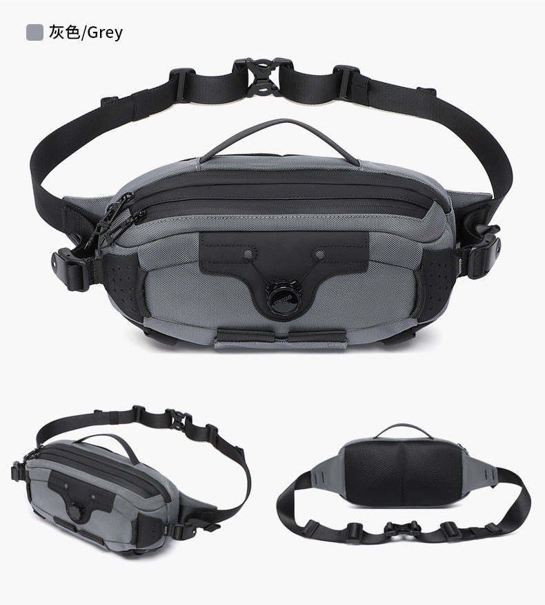 OZUKO Men's Chest Bag Crossbody Waist Bag Multifunctional Tactical Waterproof Portable Outdoor Cycling Trendy Brand High-end Bag - 图片 29