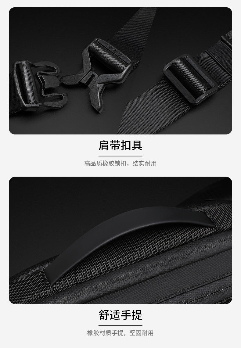 OZUKO Men's Chest Bag Crossbody Waist Bag Multifunctional Tactical Waterproof Portable Outdoor Cycling Trendy Brand High-end Bag - 图片 25